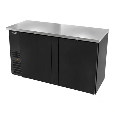 REFRIGERADOR CONTRA BARRA ASBER ABBC-24 48 HC | Refrigerador Contra Barra | 2 Puertas Solidas | 300 Botellas | Bar | Refrigerador Contra Barra Cervecero Enfriador de Bebidas Bajo Barra Botellero Exhibidor Acero Inoxidable Bar Cantina Restaurante Cervecería Antro Negocio