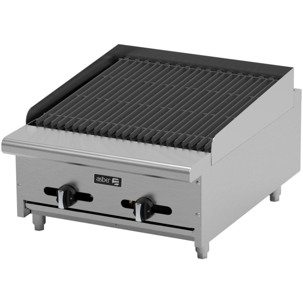 ASADOR ASBER AECRB-24 | Asador | Gas | 2 Quemadores | Acero Inoxidable | Parrillas | Restaurante Comedor Grill Cortes Cenaduría Hotel | Respaldo Charola Quemador Parilla Restaurante Niveladores Empotrar Base Comedor Uso Rudo Acero Inoxidable Grill Alimento Cocción Preparación Cortes Hotel Cenaduría Cocina Económica Radiante Piedra Volcánica Master Gourmet