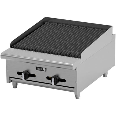 ASADOR ASBER AECRB-24 | Asador | Gas | 2 Quemadores | Acero Inoxidable | Parrillas | Restaurante Comedor Grill Cortes Cenaduría Hotel | Respaldo Charola Quemador Parilla Restaurante Niveladores Empotrar Base Comedor Uso Rudo Acero Inoxidable Grill Alimento Cocción Preparación Cortes Hotel Cenaduría Cocina Económica Radiante Piedra Volcánica Master Gourmet