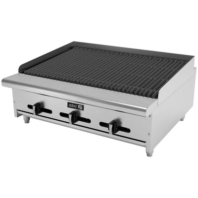 ASADOR ASBER AECRB-36 | Asador | Gas | 3 Quemadores | Acero Inoxidable | Parrillas | Restaurante Comedor Grill Cortes Cenaduría Hotel | Respaldo Charola Quemador Parilla Restaurante Niveladores Empotrar Base Comedor Uso Rudo Acero Inoxidable Grill Alimento Cocción Preparación Cortes Hotel Cenaduria Cocina Economica Radiante Piedra Volcanica Master Gourmet