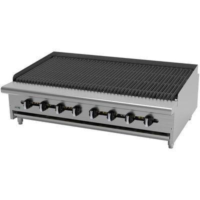 ASADOR ASBER AERB-48 | Asador | Gas | Acero Inoxidable | 8 Quemadores| Parrillas | Restaurante Comedor Grill Cortes Cenaduría Hotel | Respaldo Charola Quemador Parilla Restaurante Niveladores Empotrar Base Comedor Uso Rudo Acero Inoxidable Grill Alimento Cocción Preparación Cortes Hotel Cenaduría Cocina Económica Radiante Gourmet