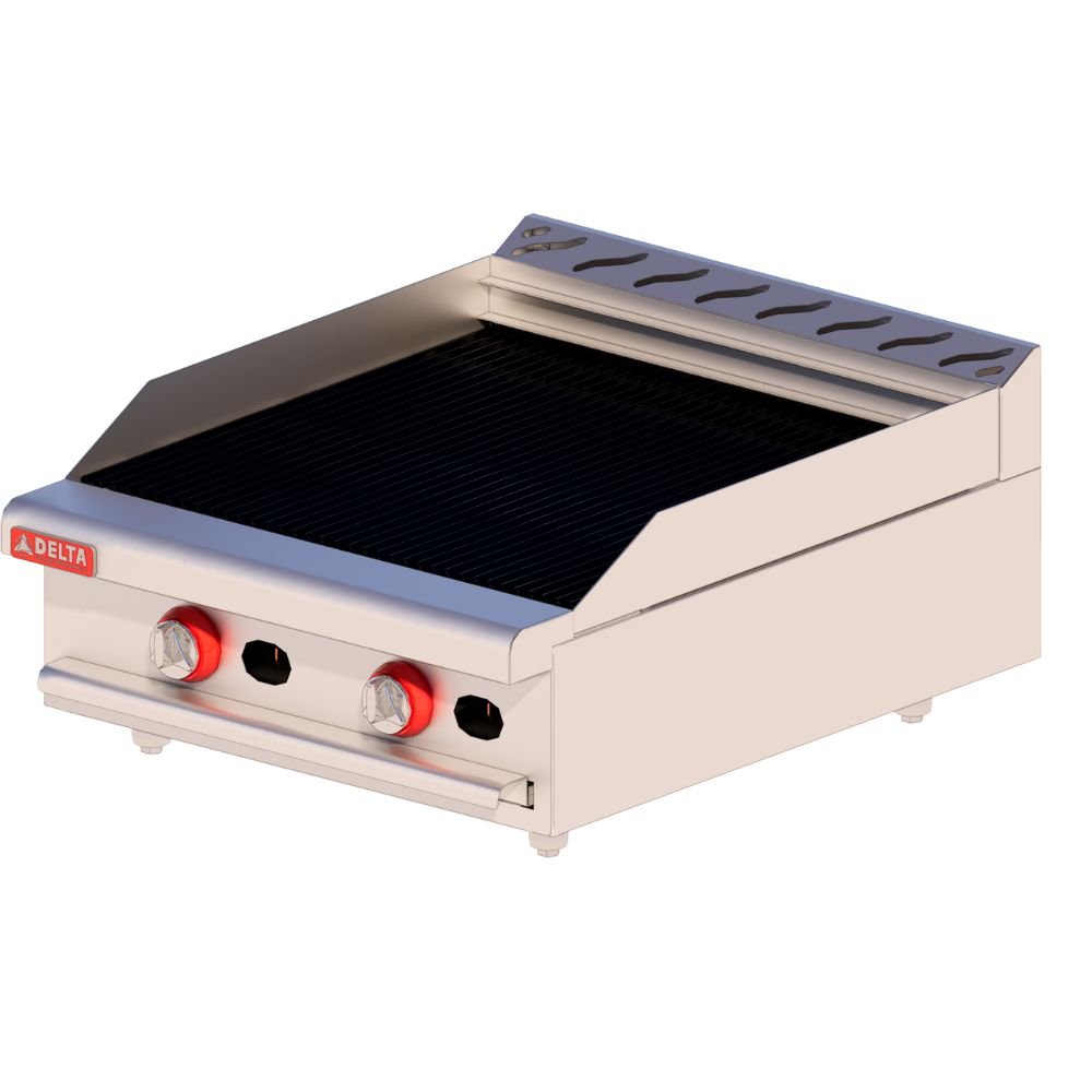 ASADOR DELTA 2-ASR | Asador 61 cm | Gas | 2 Quemadores | | para Carnes Verduras | Restaurante Fonda Comedor Industrial Buffet Banquetes Cenadurias Cafeteria Restoran Food Truck