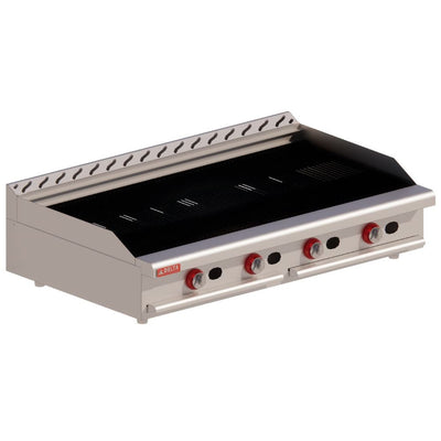 ASADOR DELTA 4-ASR | Asador 122 cm | Gas | 4 Quemadores | Parrillas Hierro Fundido | Asar Carnes Verduras | Restaurante Fonda Comedor Industrial Buffet Banquetes Cenadurias Cafeteria Restoran Food Truck