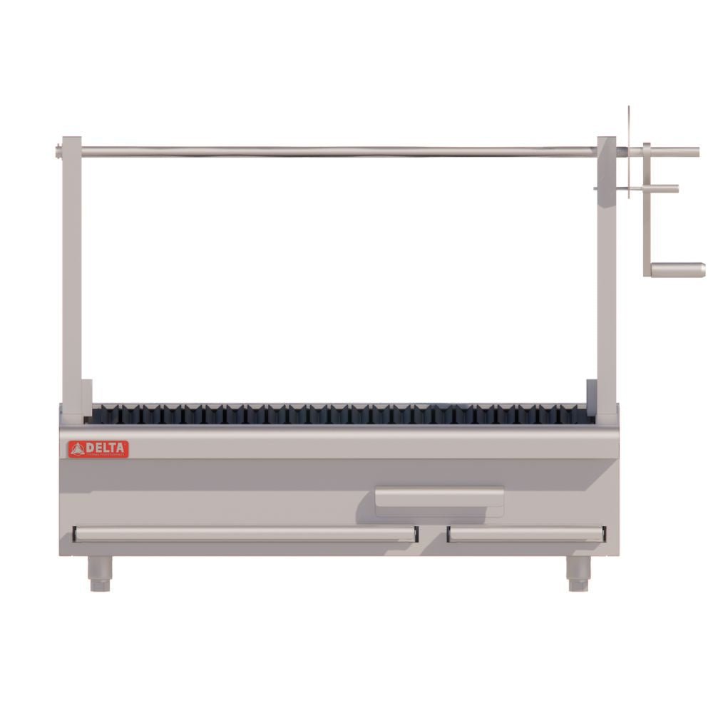 ASADOR DELTA ASR-ARG | Asador 91.5 CM | Carbón | Charola Recolectora | Recolector de Grasa | Manivela Ejes | Carnes Vegetales Alimentos | Cocina Comida Alimentos Restaurant Campestre Asados Cortes