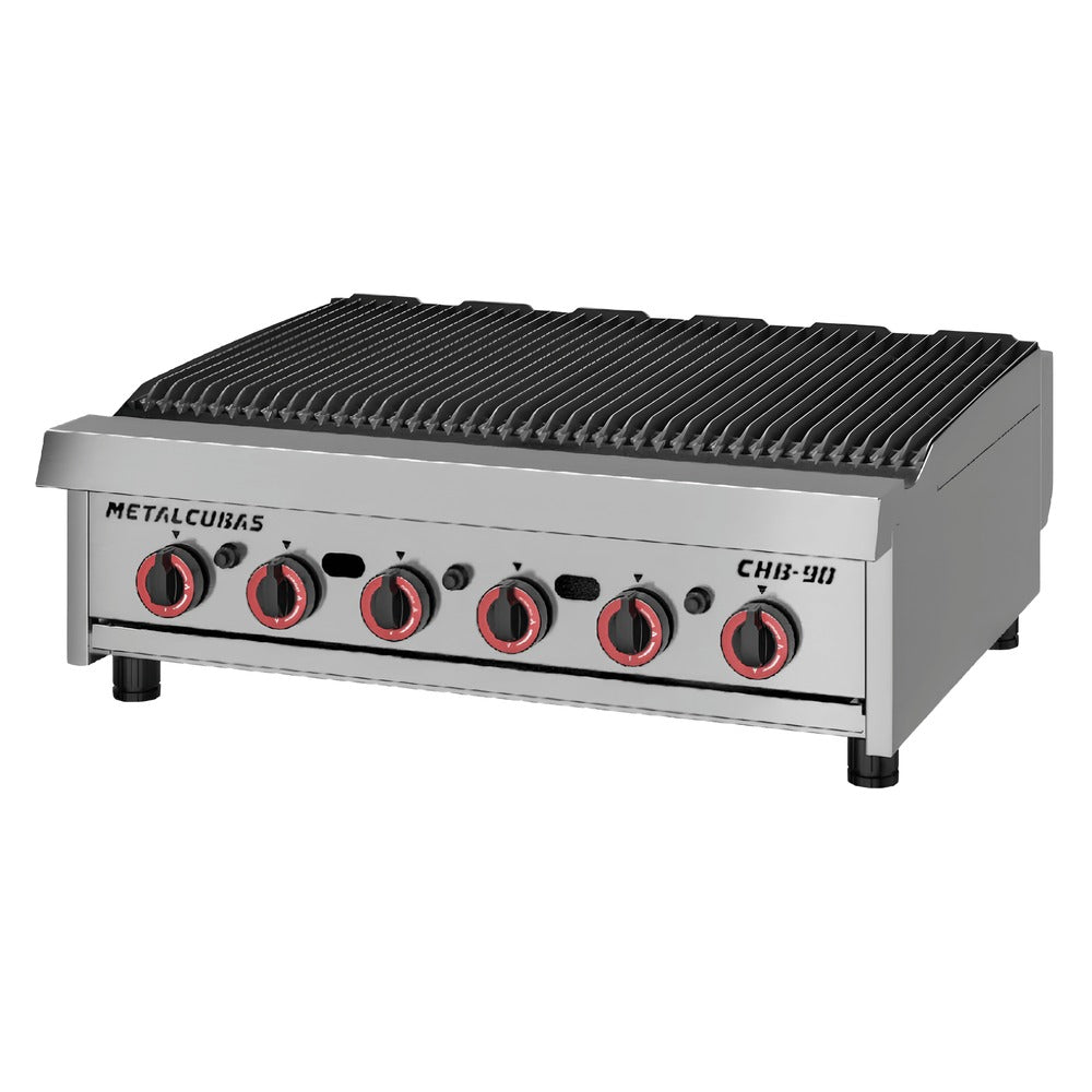 Asador Metalcubas CHB90, asador a gas, en acero inoxidable.