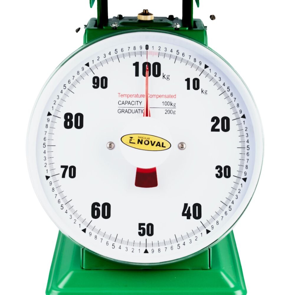 BÁSCULA NOVAL ATZ-100 | Báscula Industrial de Muella | Analoga | 100 kg a 200 gr | Fabrica Verdulería Sobre Mostrador Recepción Pesar Cobrar Báscula para Frutería Verdulería Tienda Negocio Cremería