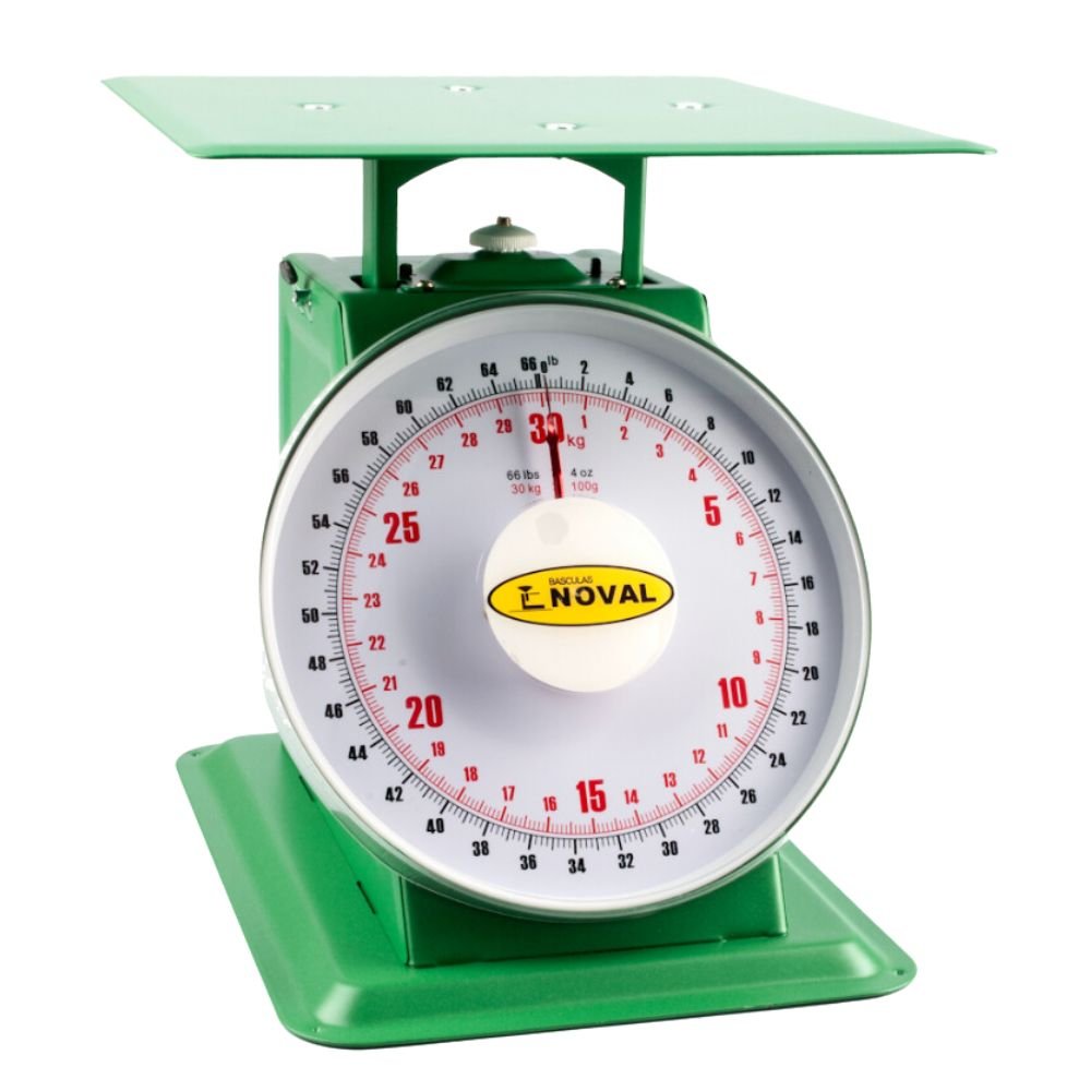 BÁSCULA NOVAL ATZ-30 | Báscula Industrial de Muella | Analoga | 30 Kg a 100 gr | Fabrica Verdulería Basculas Mostrador Restaurantes Pesar Tianguis Restaurante Verduras Carnes Colgantes Plataforma Carniceria Cremeria Contadora Cargar Colgante