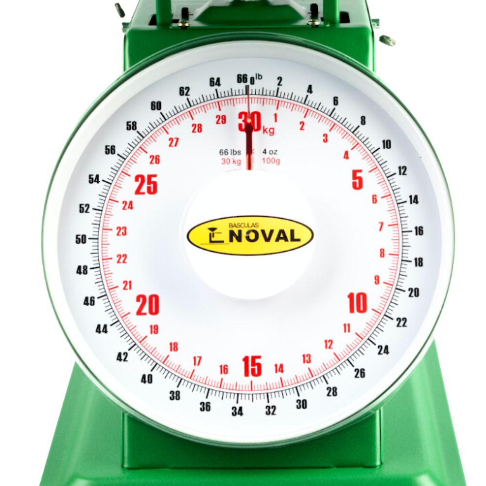 BÁSCULA NOVAL ATZ-30 | Báscula Industrial de Muella | Analoga | 30 Kg a 100 gr | Fabrica Verdulería Basculas Mostrador Restaurantes Pesar Tianguis Restaurante Verduras Carnes Colgantes Plataforma Carniceria Cremeria Contadora Cargar Colgante