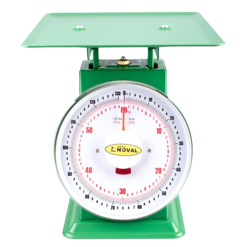 BÁSCULA NOVAL ATZ-60 | Báscula Industrial de Muella | Analoga | 60 kg a 200 gr | Fabrica Verdulería Sobre Mostrador Recepción Pesar Cobrar Báscula para Frutería Verdulería Tienda Negocio Cremería