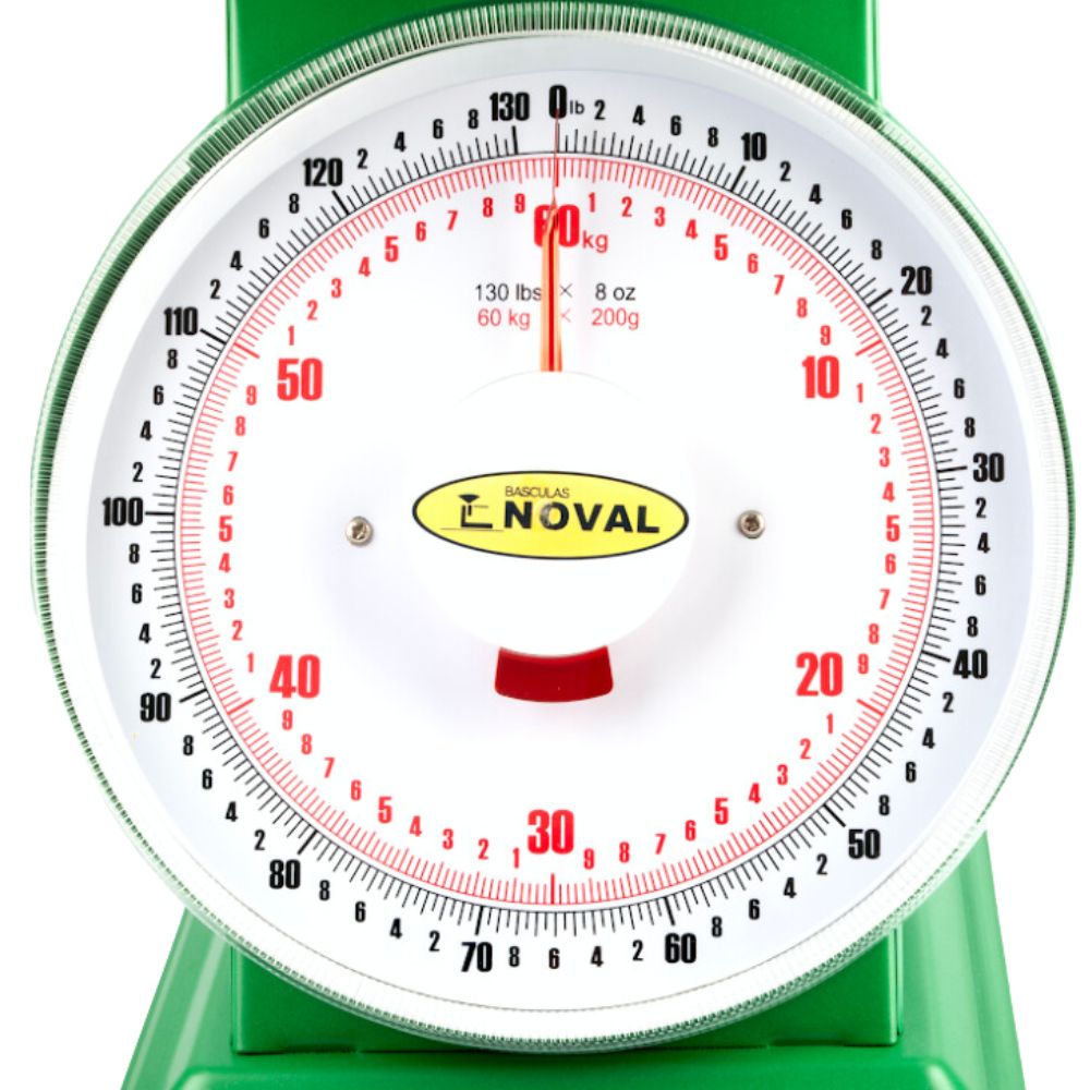 BÁSCULA NOVAL ATZ-60 | Báscula Industrial de Muella | Analoga | 60 kg a 200 gr | Fabrica Verdulería Sobre Mostrador Recepción Pesar Cobrar Báscula para Frutería Verdulería Tienda Negocio Cremería