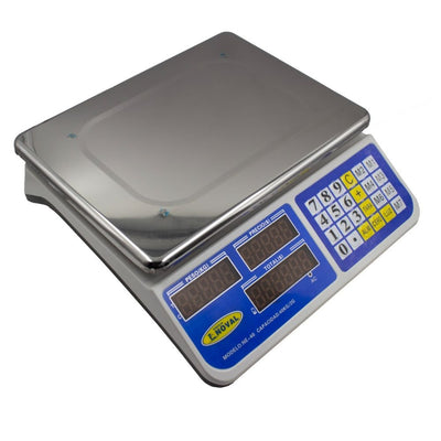 BÁSCULA NOVAL NE-40P | Báscula Comercial | 40 kg a 2gr | LED Números Rojos | Tienda Tortillería Negocio Sobre Mostrador Recepción Pesar Cobrar Báscula para Frutería Verdulería Tienda Negocio Cremería