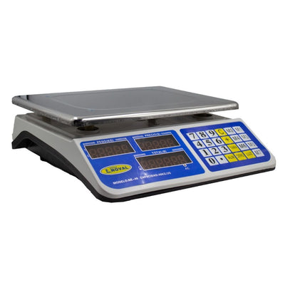 BÁSCULA NOVAL NE-40P | Báscula Comercial | 40 kg a 2gr | LED Números Rojos | Tienda Tortillería Negocio Sobre Mostrador Recepción Pesar Cobrar Báscula para Frutería Verdulería Tienda Negocio Cremería