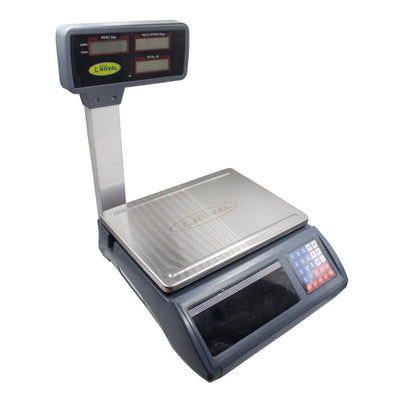 BÁSCULA NOVAL PLR-40 | Báscula Comercial | 40 kg a 5gr | con Torreta | Tienda Verdurería Negocio Sobre Mostrador Recepción Pesar Cobrar Báscula para Frutería Verdulería Tienda Negocio Cremería
