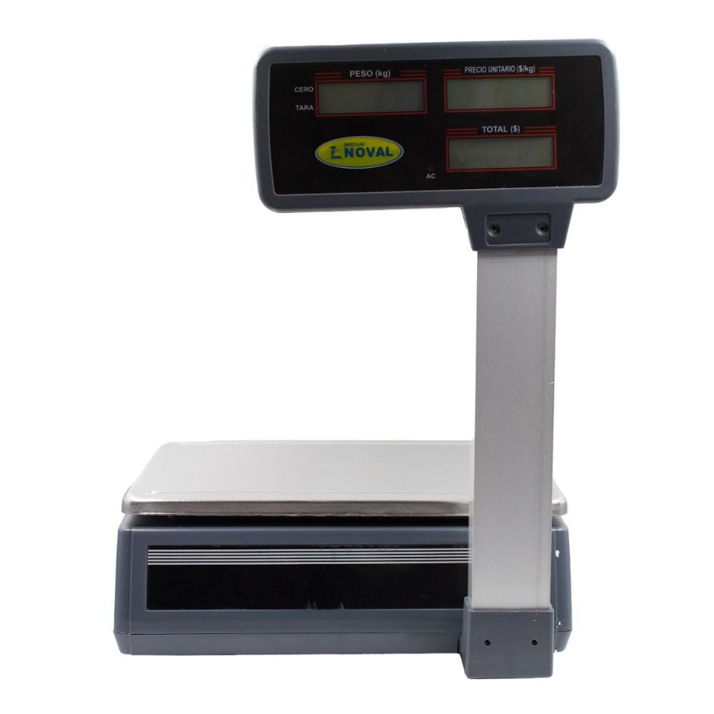 BÁSCULA NOVAL PLR-40 | Báscula Comercial | 40 kg a 5gr | con Torreta | Tienda Verdurería Negocio Sobre Mostrador Recepción Pesar Cobrar Báscula para Frutería Verdulería Tienda Negocio Cremería