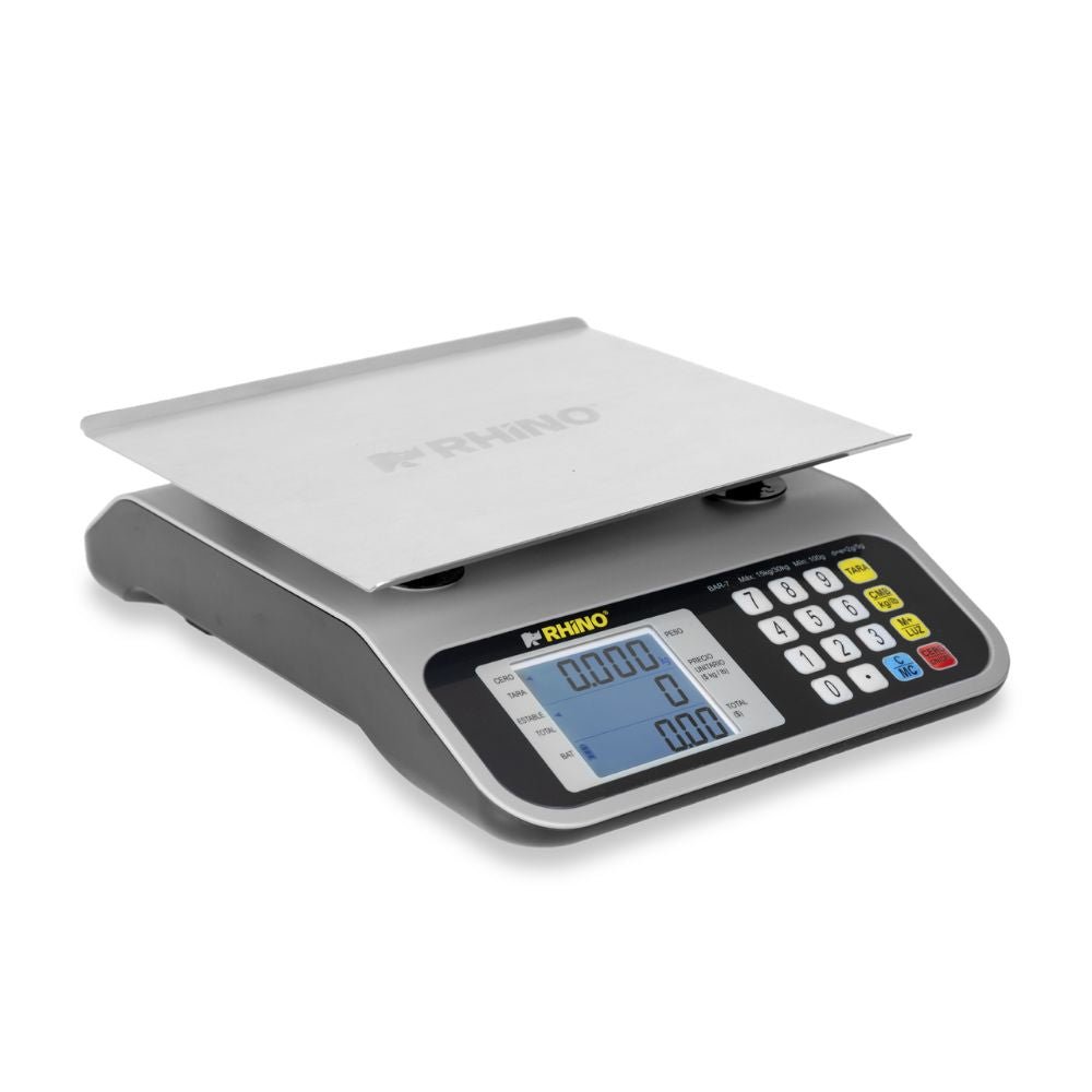 BÁSCULA RHINO BAR-7 Báscula Mostrador 30 Kg Acero Inoxidable