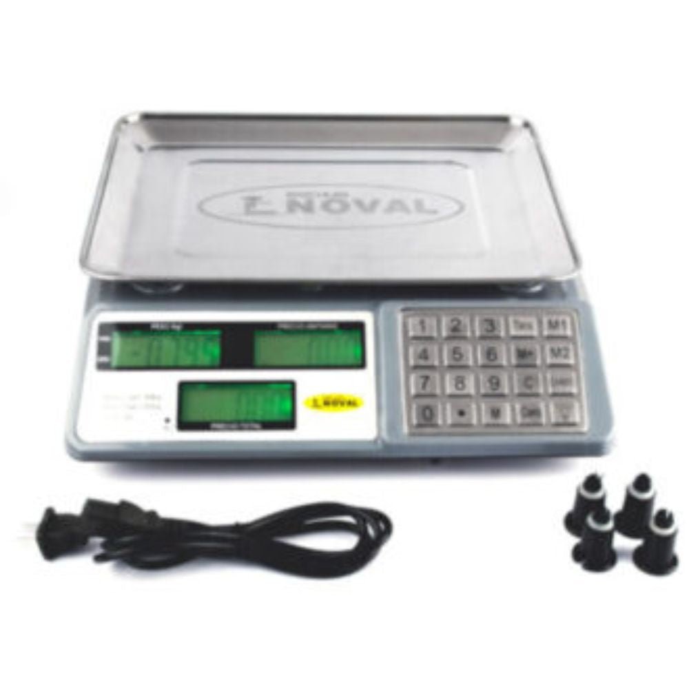 BÁSCULA NOVAL N-40TN | Báscula Comercial | 40 kg | Negocio Verdulería Abarrotes Verdulería Sobre Mostrador Recepción Pesar Cobrar Báscula para Frutería Verdulería Tienda Negocio Cremería.