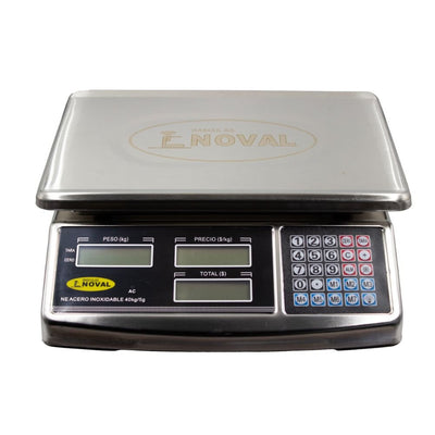 BÁSCULA NOVAL N40-INOX | Báscula Comercial | 40 kg a 5gr | Acero Inoxidable | Tienda Verdurería Negocio Basculas Mostrador Restaurantes Pesar Tianguis Restaurante Verduras Carnes Colgantes Plataforma Carniceria Cremeria Contadora Cargar Colgante