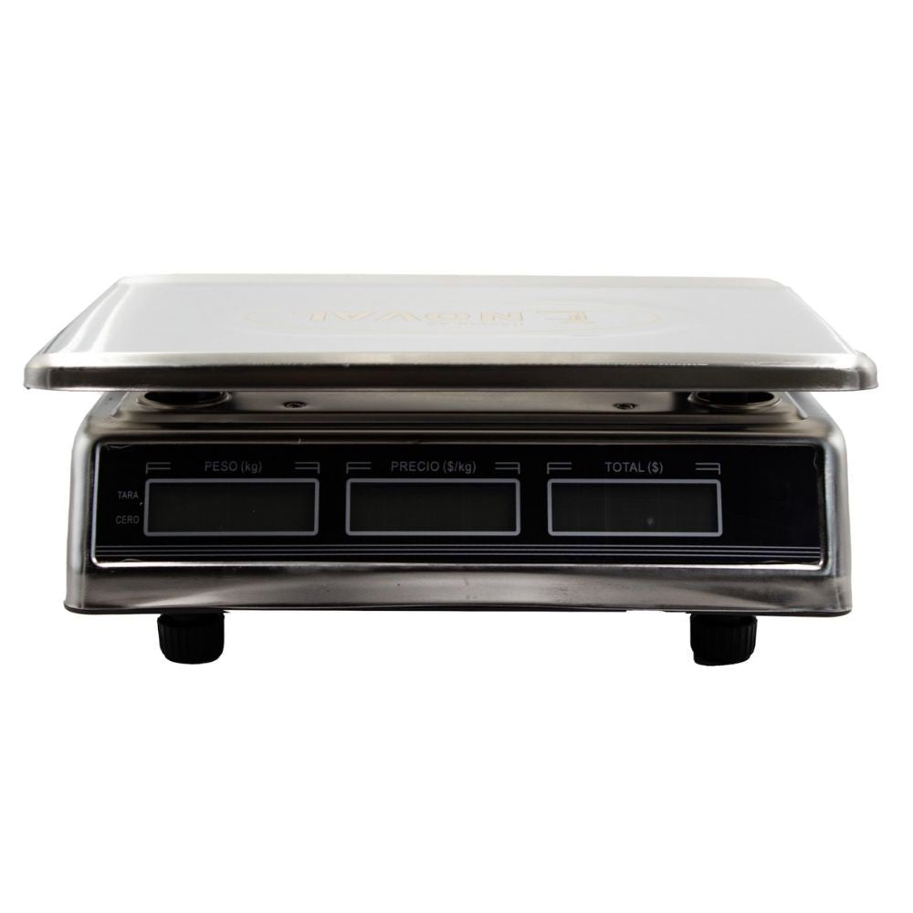 BÁSCULA NOVAL N40-INOX | Báscula Comercial | 40 kg a 5gr | Acero Inoxidable | Tienda Verdurería Negocio Basculas Mostrador Restaurantes Pesar Tianguis Restaurante Verduras Carnes Colgantes Plataforma Carniceria Cremeria Contadora Cargar Colgante