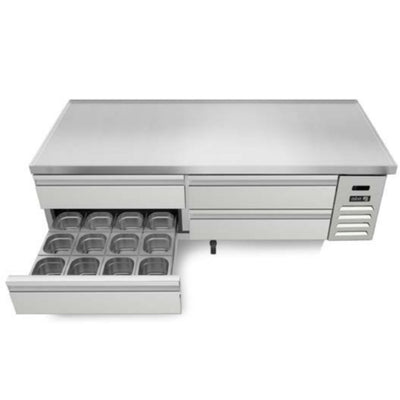 BASE REFRIGERADA ASBER ACBR-72 HC | Base Refrigerada | 4 Cajones | Acero Inoxidable | Controles Electrónicos | Restaurante Buffet Cafetería | Restaurante Cocina Profesional Gourmet Hotel Servicio Banquetes Cafetería Espacios Reducidos Pizzería Hot Dogs Ensaladas Fonda