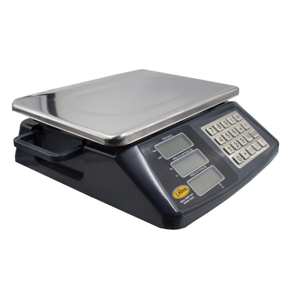BÁSCULA NOVAL CONNECT- 40 | Báscula Comercial | 40 kg a 2gr | Tienda Verdulería Negocios Basculas Mostrador Restaurantes Pesar Tianguis Restaurante Verduras Carnes Colgantes Plataforma Carnicería Cremería Contadora Cargar.