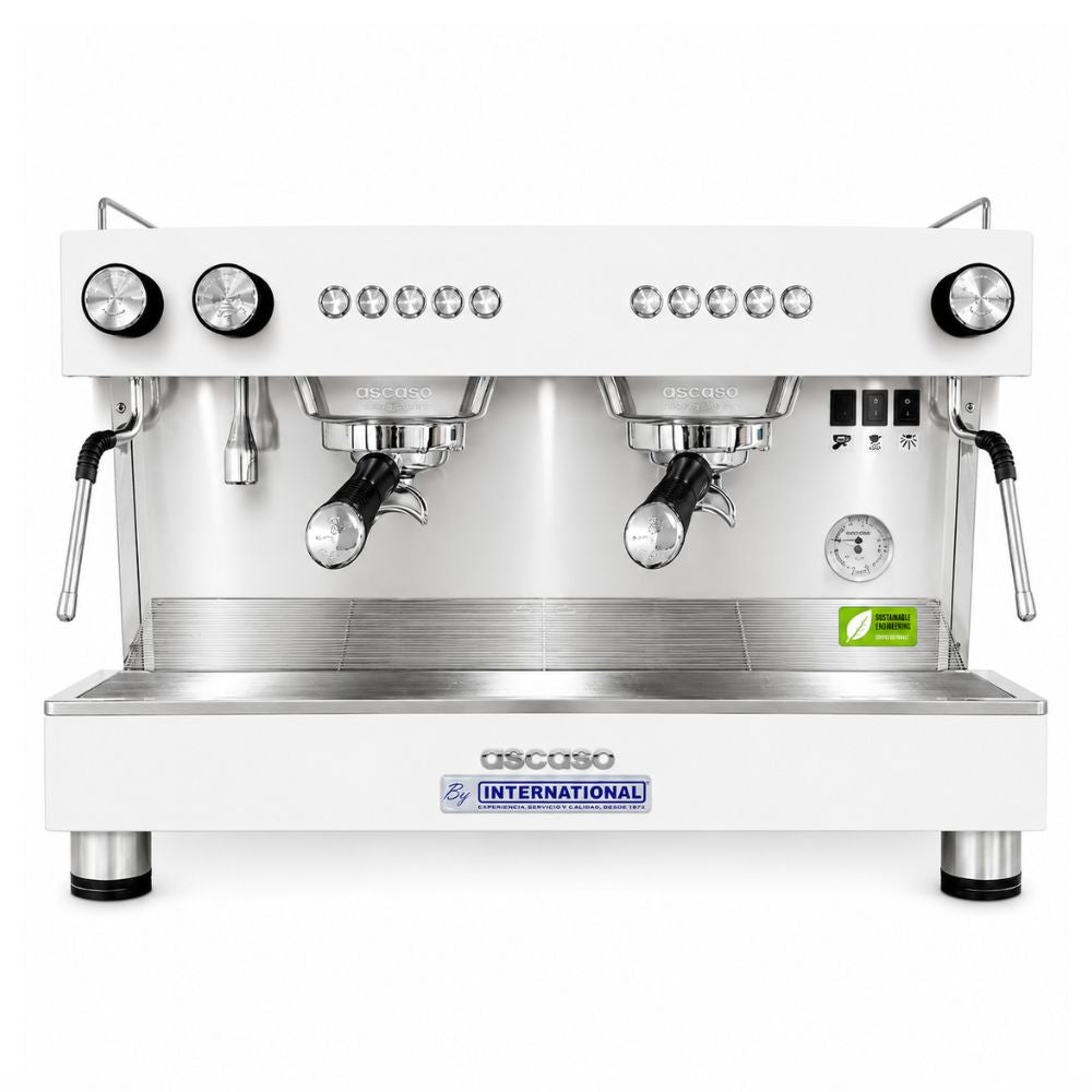 CAFETERA INTERNATIONAL T ZERO 2G WHITE BT.100 | Cafetera Española Barista | Multigrupos | Capacidad Caldera Vapor 8.5 L | Cafetería Bistro Gourmet Cafe Gourmet Prepara Bebidas Cremosas Cafe Cafeteria Uso Comercial Hotel Buffet Restaurante