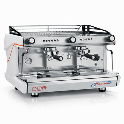 CAFETERA SAN SON OPERA 2G E | Cafetera Italiana Electrónica Programable | 2 Grupos Profesionales | Caldera de Latón de 11 Lts | Cafetería Restaurante Hotel Negocio Restaurante Cafeteria Hospital Oficina Hotel Hogar Negocio Sala de Espera