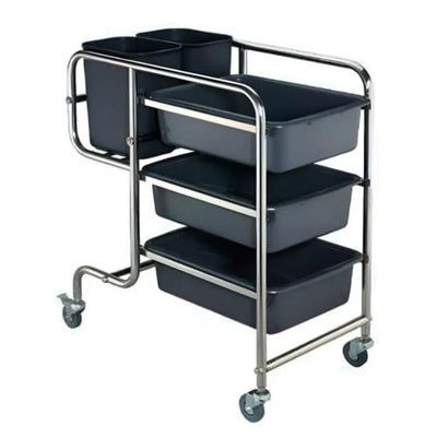 MIGSA RTC-5B | Carro Recolector de Loza | Cocina Industrial Profesional | 3 Niveles y Un Extra | Acero Inoxidable | Hotel Restaurante Comedor Industrial Buffet Cafetería