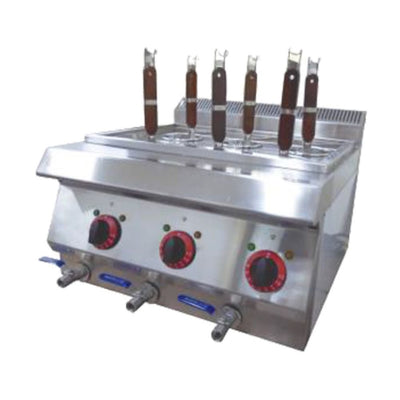 MIGSA BN600-E605 | Cocedor | para Restaurante Hotel | para Pasta | 6 Canastillas | Eléctrico | Acero Inoxidable | Comida Asiatica Oriental Italiana Buffet Catering Comedor Cocina Industrial Universitario