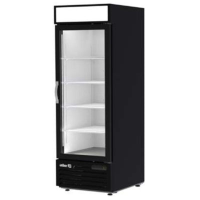 CONGELADOR ASBER AFMD-23 HC | Congelador Vertical | 1 Puerta Cristal | 4 Parrillas | Eléctrico | Control Temperatura | 23 Pies Cúbicos | Supermercado Cafetería Aeropuerto | Gourmet Alimento Helado Exhibición Evaporación Deshielo Comida Control Electrónico Acero Inoxidable Luz Led Super Mercado Abarrotes Vinil Negro Llantas Deslazamiento Fácil