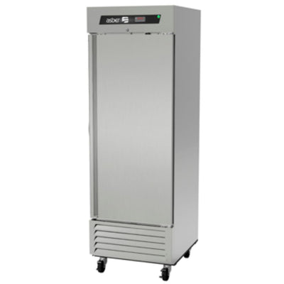 CONGELADOR ASBER ARF-23-H HC | Congelador Vertical | 1 Puerta Solida | 3 Parrillas | Eléctrico | 23 Pies Cúbicos  | Supermercado Restaurante Bar | Congelador Vertical Puerta Cristal Restaurante Gourmet Alimento Nievie Exhibición Evaporación Deshielo Comida Control Electronico Acero Inoxidable Luz Led Super Mercado Abarrotes Vinil Negro Llantas Deslazamiento Facil CVS-24-1S