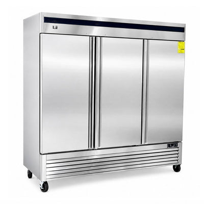 CONGELADOR CRT 200-001-022 CVC713P | Congelador Vertical | 3 Puertas Sólidas | 71 Pies Cúbicos | Acero Inoxidable | Carniceria Paleteria Restaurante Supermercado Tienda Abarrotes Cocina Restaurante Industrial Comedor Tienda de Convivencia Cremeria Carniceria Congelar