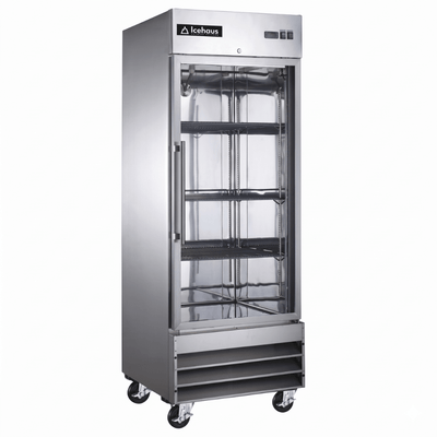CONGELADOR ICEHAUS CV-1PC-SS-01 | Congelador | 1 Puerta de Cristal | 21 Pies Cúbicos | Acero Inoxidable | Hotel Carnicería Abarrotes