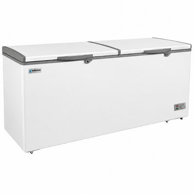 CONGELADOR ASBER EDENOX ECF-24 115V 60Hz | Congelador Horizontal para Alimentos Congelados | 24 Pies Cúbicos | 2 Tapas Cofre | Lámina Acero | Carnicería Negocio Restaurante | Congelador Horizontal de Cofre Exhibidor Comercial para Helados Paletas Nieves Acero Inoxidable Supermercado Heladería Paletería Cremería Tienda de Conveniencia.