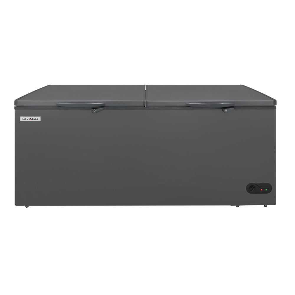 CONGELADOR ICEHAUS CTC-24-G | Congelador Horizontal Gris | 2 Tapas de Cofre | 23 Pies Cúbicos | Pescadería Heladería Carnicería | Congelador Horizontal de Cofre Exhibidor Comercial para Helados Paletas Nieves Acero Inoxidable Supermercado Heladería Paletería Cremería Tienda de Conveniencia
