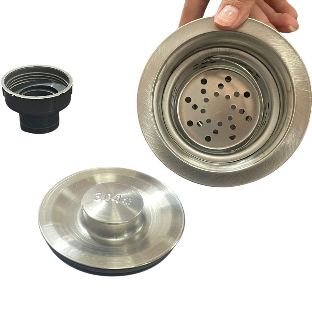 CONTRA KITCHENMAX STORE CONTRAD23 | Contra de Canasta para Tarja | Acero Inoxidable | Lavamanos Fregaderos | Contra canasta Restaurante Cocina Industrial Accesorios Para Fregadero Tarja Desalojo del Agua Impedimento de paso a Desperdicios