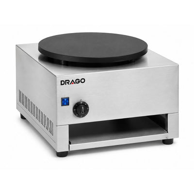 CREPERA DRAGO CM-1G | Crepera Sencilla Teflón | Gas | Acero Inoxidable | Crepas Frutales Saladas | Crepera Plancha para Crepas Creps Crepe a Gas Eléctrica Comercial Acero Inoxidable Crepería Restaurante Cafetería Negocio Locales Eventos