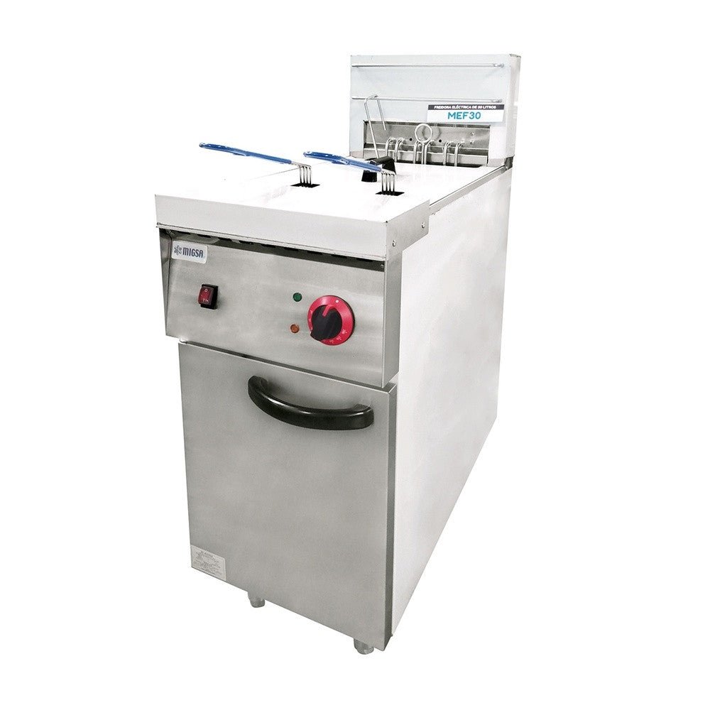 FREIDORA ELÉCTRICA DE PISO 30 LITROS MIGSA MEF-30 | Freidoras | Eléctrico | Acero Inoxidable | Restaurante Cocina Comercial