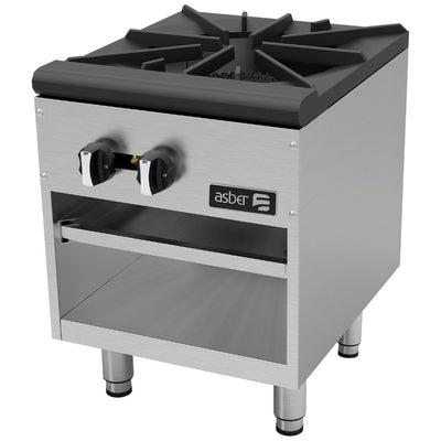EESTUFON ASBER AESP-18-2 | Estufon de Una Sección | Gas | 2 Quemadores | Acero Inoxidable | Cocina Cafetería Restaurante Hoteles Buffet Banquetes Taquizas Fonda Bistró Cenaduría Taquería