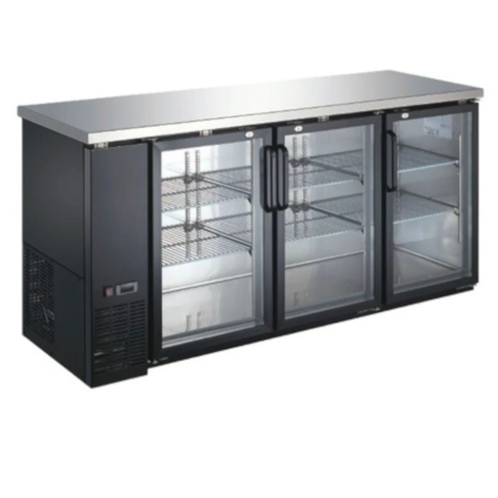 ENFRIADOR INTERNATIONAL INT/BBC-3PV-AI | Enfriador Barra Trasera | 19 Pies Cúbicos | 3 Puertas de Vidrio | Bar Cafetería Comercial Refrigerar Congelar Cocina Comedor Cocina Industrial Conservar