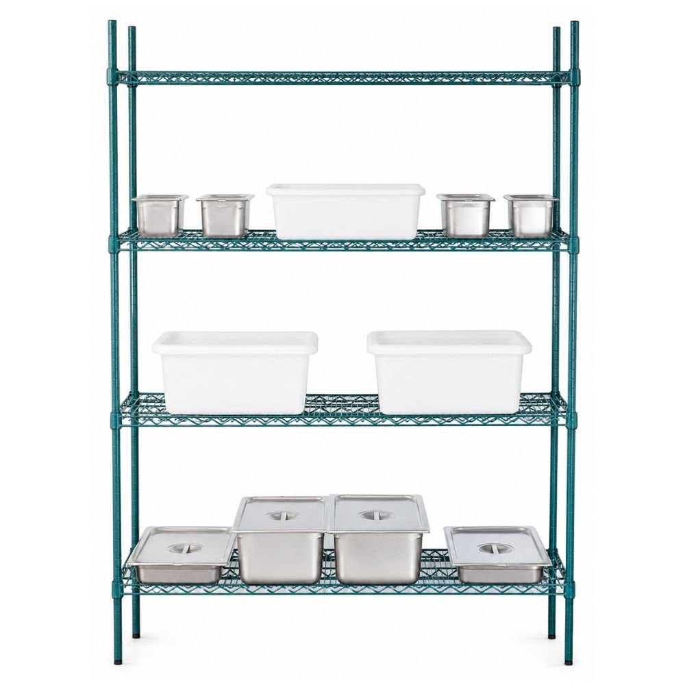ESTANTERIA EDENOX ED 1848 | Estantería Epóxica de 48” | 4 Estantes | Cocina Restaurante Organización Restaurantes Cocina Panaderias Banquetes Comedores Alimentos Industriales Conservar Guardar Empilar Organizar