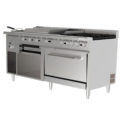 ESTUFA IMBERA 1029156 ESTP-M6G | Estufa Mixta a Gas | Acero Inoxidable | Cocina Industrial Restaurante Bistró Cafetería Hospital Local Plaza comercial Dark Kitchen Parrilla Hospital Hotel Cafetería Puesto Bar Panadería Chocolatería Ilustrativa