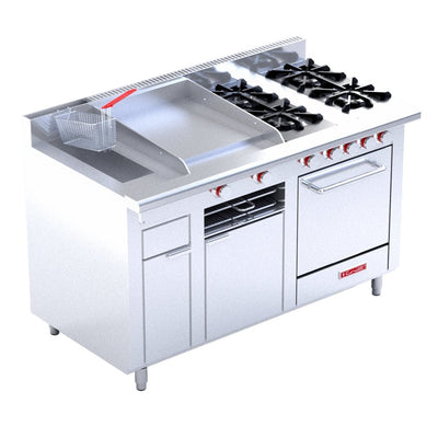 ESTUFA CORIAT MULTICHEF MASTER DE PISO | Estufa | 4 Quemadores | Plancha | Freidor | Horno | Gas | Hotel Restaurante Comedor | Estufa Maestra Multifuncional Parrilla Plancha Horno Freidor Gratinador a Gas Acero Inoxidable Restaurante Cocina Industrial Fonda Cenaduría Comedor Industrial