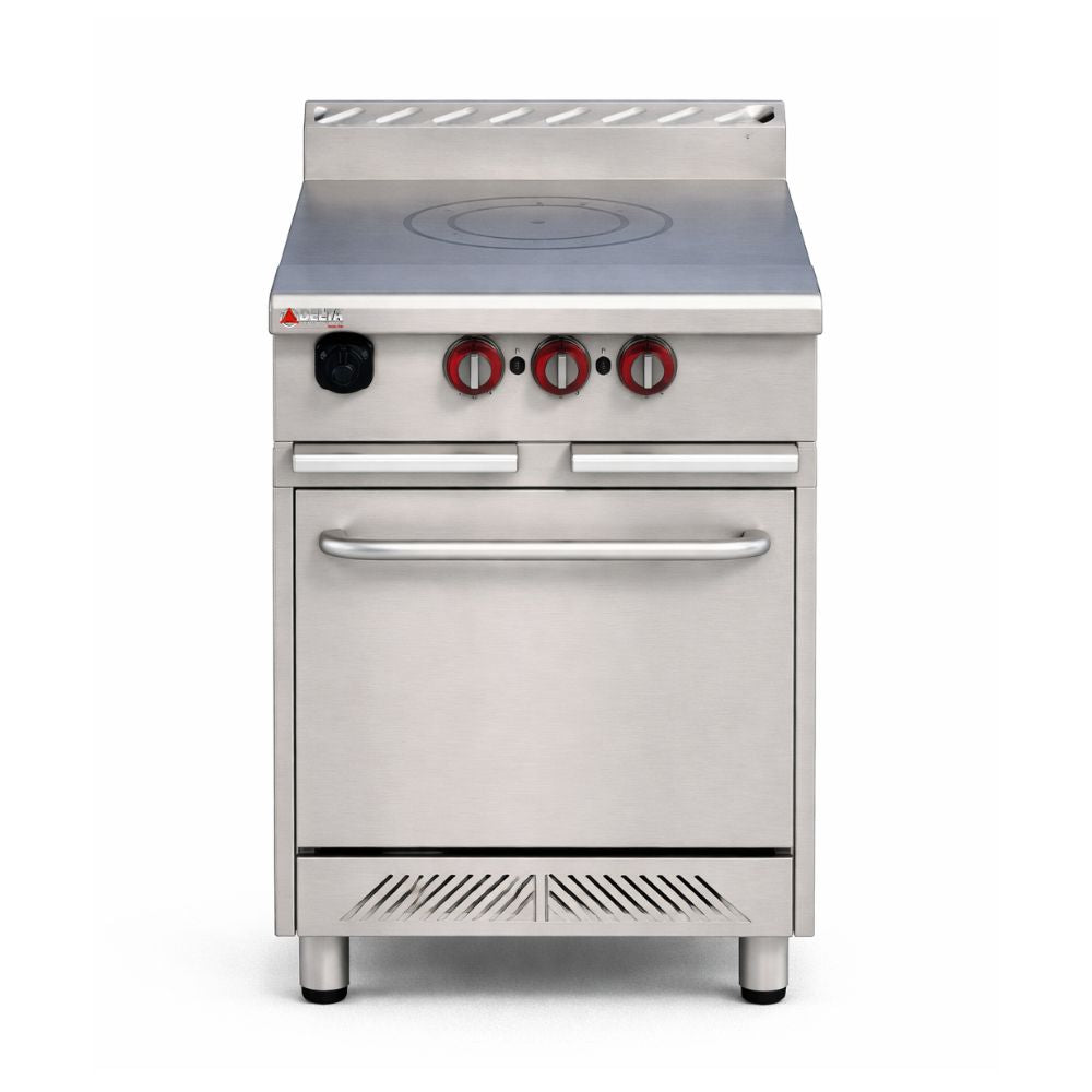 ESTUFA DELTA 2-PF-H | Estufa con Plancha Francesa | Frente 0.61 cm | Horno (24") | Restaurantes Cocinas industriales | Plancha de Asar para Tacos Hamburguesas Hot Dogs Tortas Paninis Comal Comercial Industrial Gas Eléctrica Taquería Fonda Restaurante Cocina Industrial Negocio