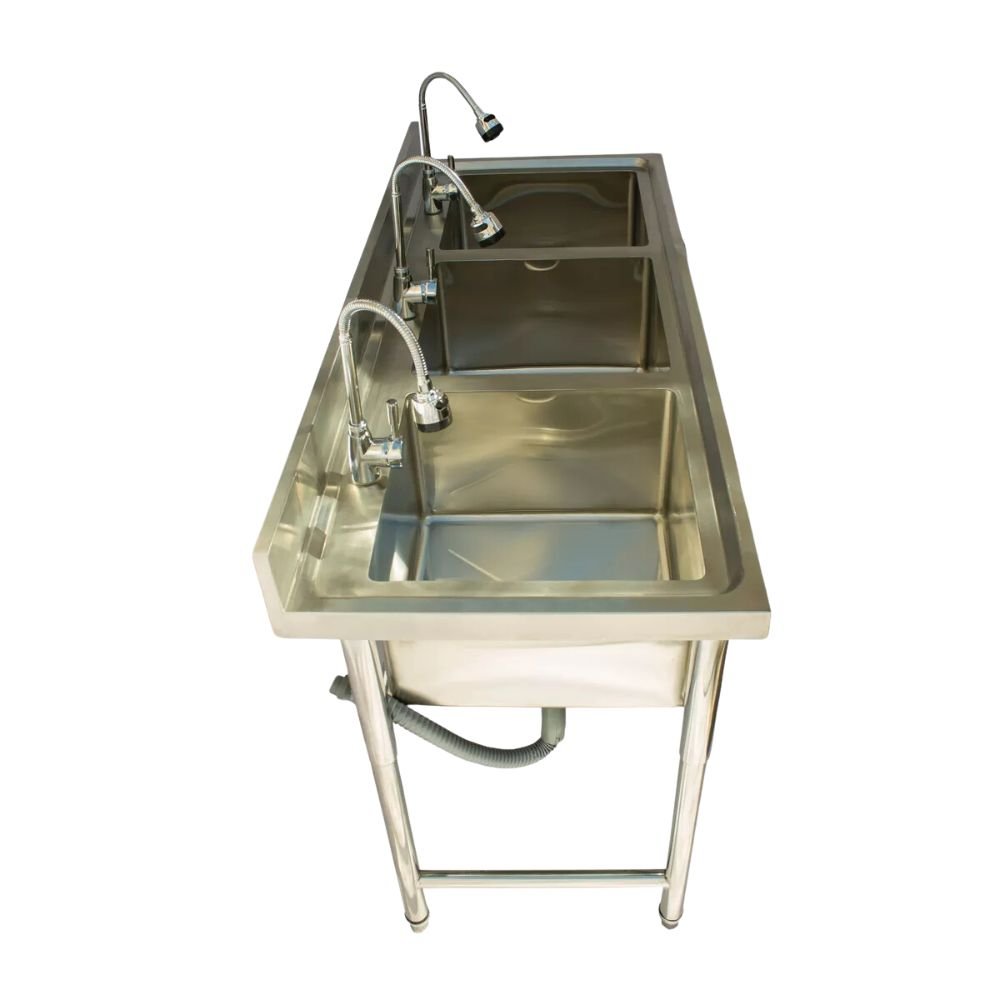 FREGADERO MINDEJAL MLM2026055565 | Fregadero Triple | Acero Inoxidable | con Monomandos | Industrial Cocina Comedor | Hotel Buffet Comedor Cocinas Industrial Profesional Gastronómica