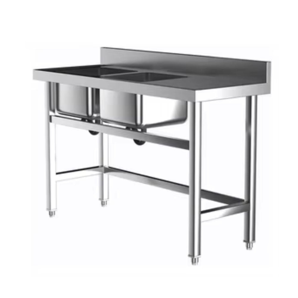 FREGADERO KEITER KREPPSLAND SS-160D | Fregadero Doble | con Mesa de Escurrimiento | Acero Inoxidable | Cocina Industrial Restaurante Hotel Bar Restaurante Cafeteria Guarniciones Comedores Industriales Cocinas Industriales Panaderia Carniceria Preparación Sushi Postres Ensaladas Baguettes