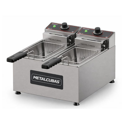FREIDORA METALCUBAS FE2C | Freidora Eléctrica | Acero Inoxidable | Restaurantes Taquerías Cafeterías food trucks cocinas industriales hoteles bares comedores industriales negocios de comida rápida