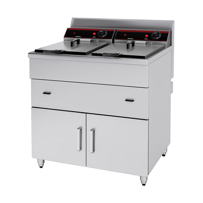 FREIDORA METVISA MTA-CHZ-182G | Freidor de Piso | Gas | 2 Canastillas | Cocina Industrial Pollo Frito Restaurante Cocina Económica Freír Alimentos Freidoras Alitas Papas A la Francesa Salchipulpos Pollo Snacks