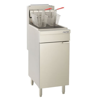 FREIDOR PROTEK 1029157 FRP-20G | Freidor a Gas | Acero Inoxidable | Restaurante Cocina Industrial Fonda Negocio de Comida Restaurante Cocina Económica Freír Alimentos Freidoras Alitas Papas A la Francesa Salchipulpos Pollo Snacks Ilustrativa