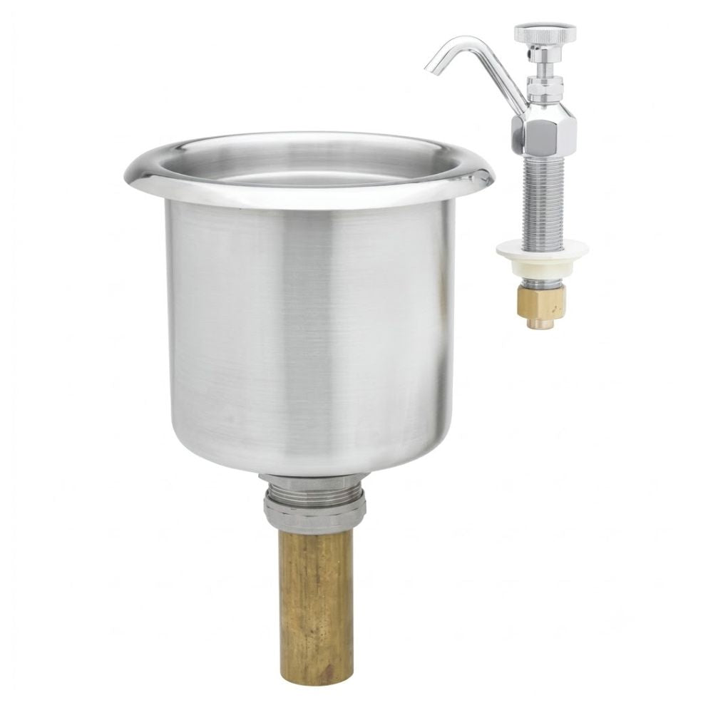 GRIFERÍA T&S BRASS B228201 | Dipperwell con Tazón | 7" A. Inox | Latón | Heladería Restaurante