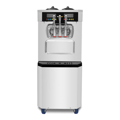 MÁQUINA DE HELADO RHINO HELA-3P | Máquina de Helado Suave de Piso Doble Compresor | Producción 30 L/h | 2 Sabores y 1 Combinado | Acero Inoxidable | Heladería Restaurante Cafetería